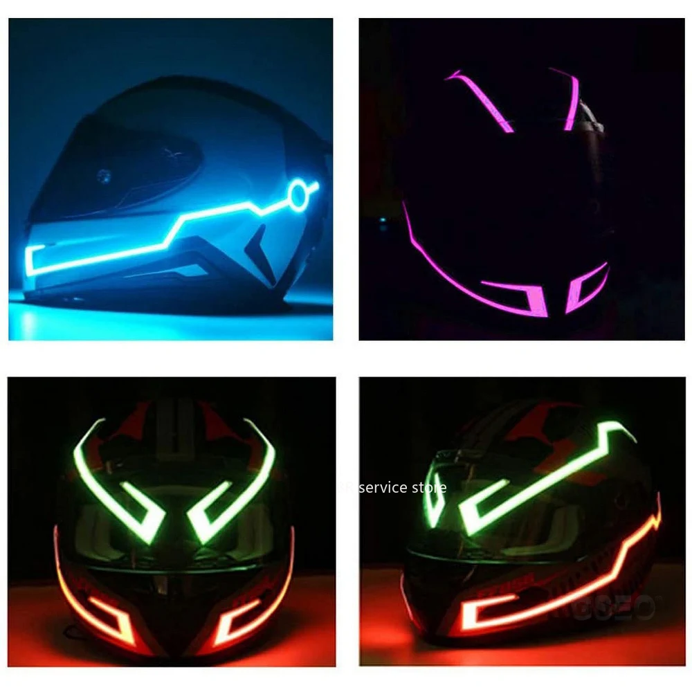 Motorhelm Led Streep Licht El Strip Koud Licht Reflector Waterdicht 4  Knipperende Waarschuwingslichten Night Riding Helm Kit|Glow Party Supplies|  - AliExpress