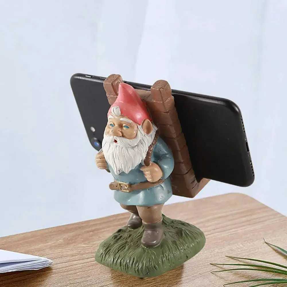 Santa Resin Sculpture Decorative Phone Holder Home Decoration Desktop