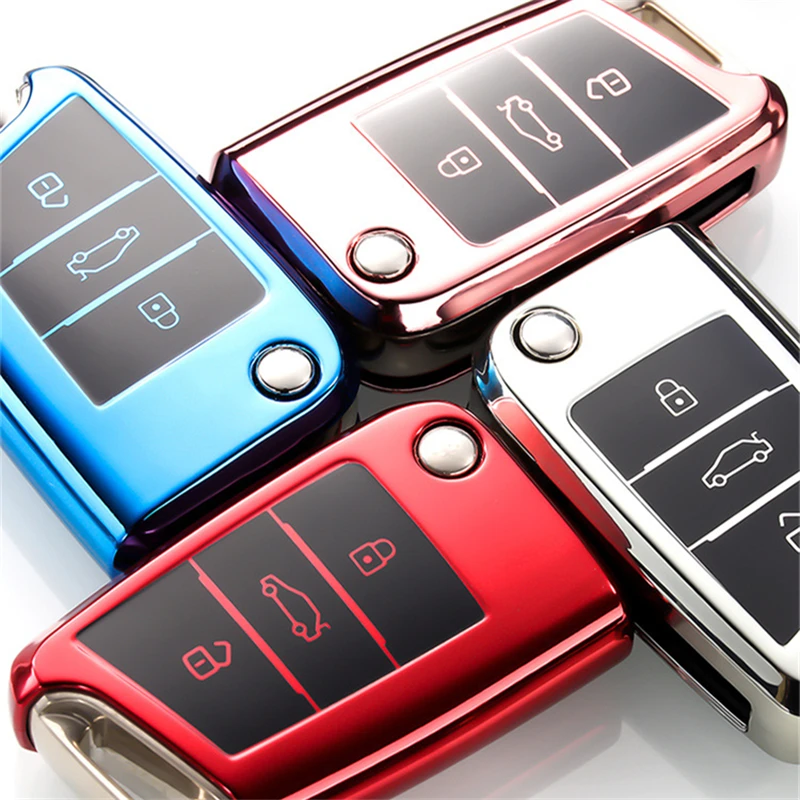 

Wear-resistant New Soft TPU Car Key Protect Case For Volkswagen VW Golf 7 mk7 Seat Ibiza Leon FR 2 Altea Aztec For Skoda Octavia
