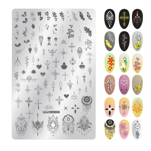 1PC**9.5X14.5cm Nail Art Stamping Plate 304 Stainless Steel Templates  Plates Image--Unique Design/Lace design nail Stamp Plate 21