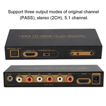 

HDMI to HDMI+ Digital Audio Decoding Decoder Box Converter Adapter 9Gbps 300Mz Transmission for digital AC3 DTS LPCM