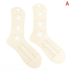Bloqueur de chaussettes en bois naturel, 2 pièces/ensemble, pour bricolage, noël, poignée de tricot, outils de tricot, tissage domestique, fil artisanal, cadeaux ménagers 