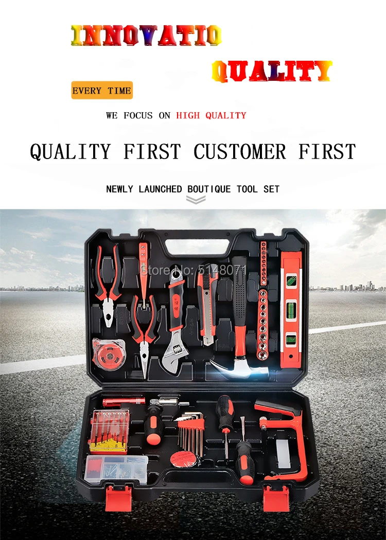 Deluxe Screwdrivers-Set Pliers Spanner-Wrench Sockets Household-Tool-Set 110PC