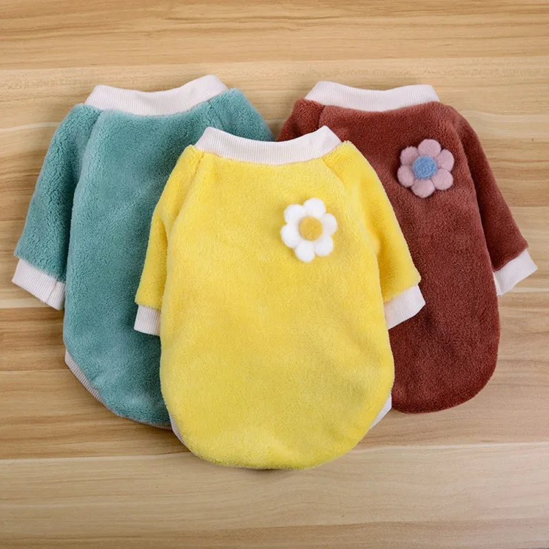 Winter Dog Clothes Soft Fleece Jumpsuit Pajamas for Small Puppy Coat Pet Outfits Clothing | Дом и сад