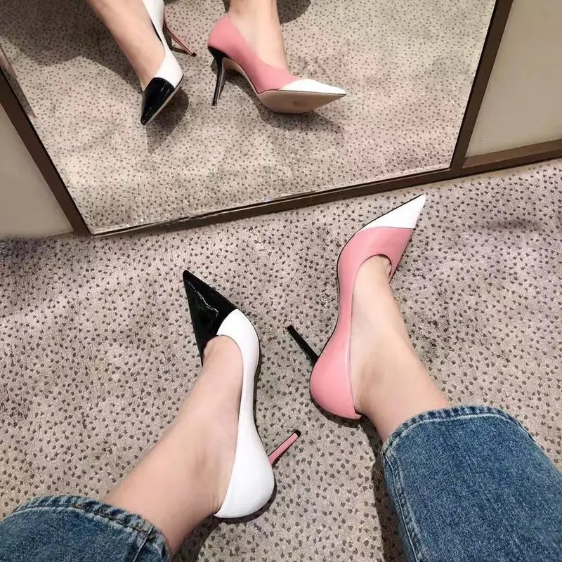 ALLBITEFO/цветные женские туфли из натуральной кожи на высоком каблуке; обувь на высоком каблуке; новые Брендовые женские туфли высокого качества на каблуке для девочек