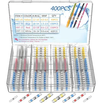 

400pcs Set Assorted Colors Solder Heat Shrink Butt Terminal Insulated Sleeves