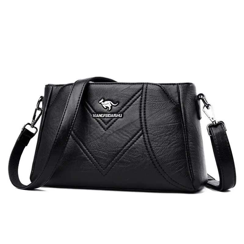 Новые зимние женские ручные сумки Bolsa Feminina, женские кожаные сумки-мессенджеры через плечо для женщин, дизайнерские женские сумки - Цвет: Black