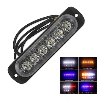 

12V-24V 6LED Light Flash Emergency Car Vehicle Warning Strobe Flashing
