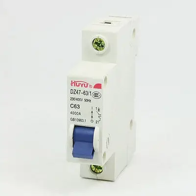 

AC 230/400V 63A Single Pole Overload Protection MCB Mini Circuit Breaker
