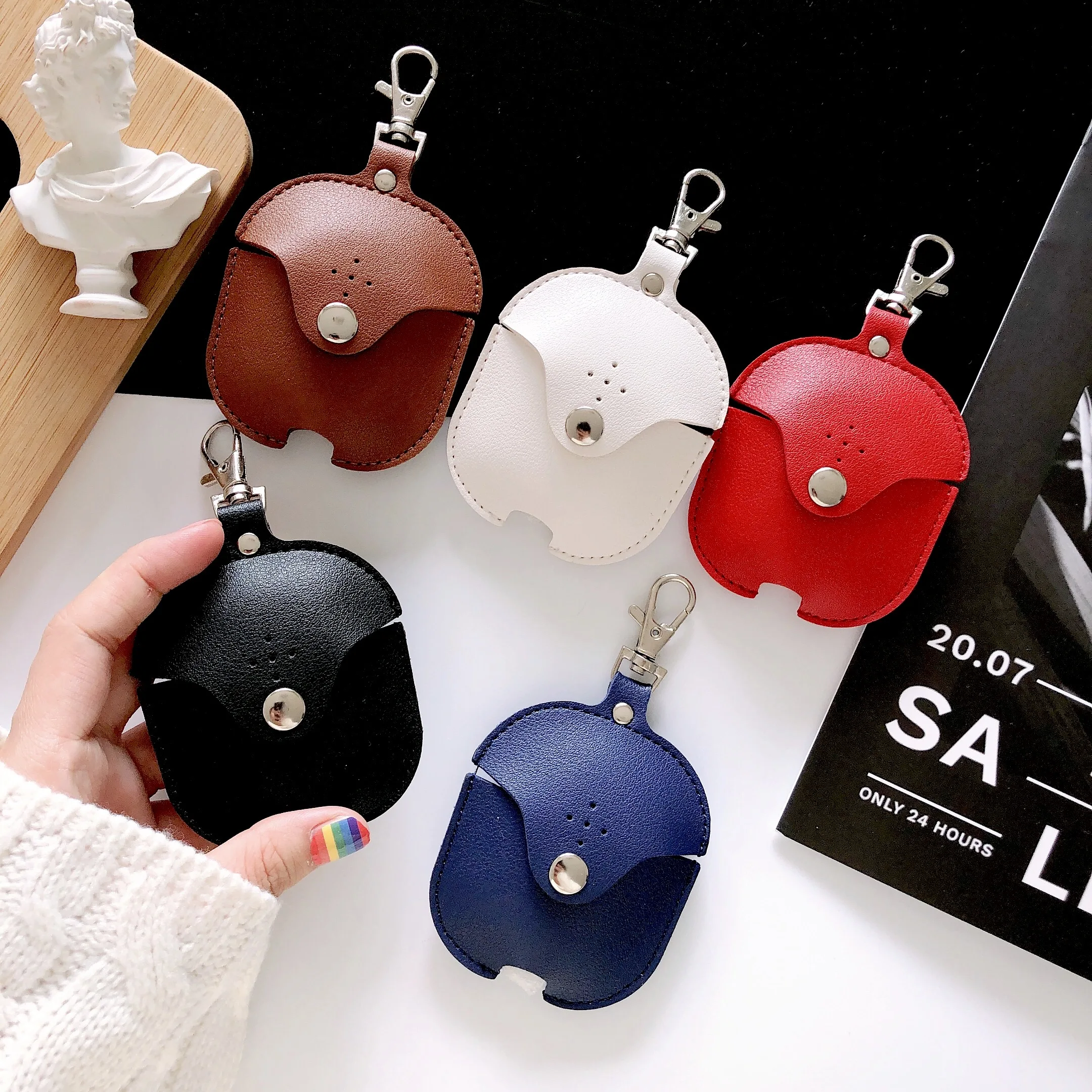 Чехол из искусственной кожи для Airpods 1 2 чехла Bluetooth беспроводные наушники Ретро
