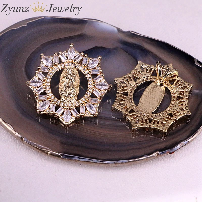 10 шт., 3 вида конструкций выбирает микро Pave CZ кулон ожерелья для женщин Шарм ювелирные изделия, Золотая цепь подарок - Окраска металла: pendant b