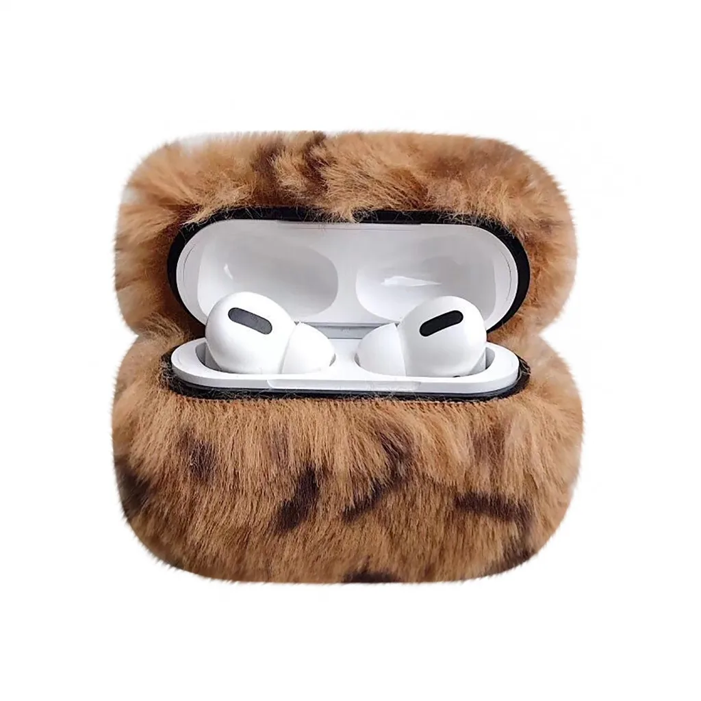 Леопардовый сексуальный плюшевый чехол для AirPods Pro беспроводной Bluetooth Apple AirPod
