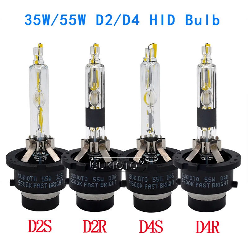 SUKIOTO 2PCS Super Bright 5500K Xenon D2S D4S HID Headlight Bulb 35W 55W D2R D4R Xenon Bulb Lamp HID Light For Car (5)