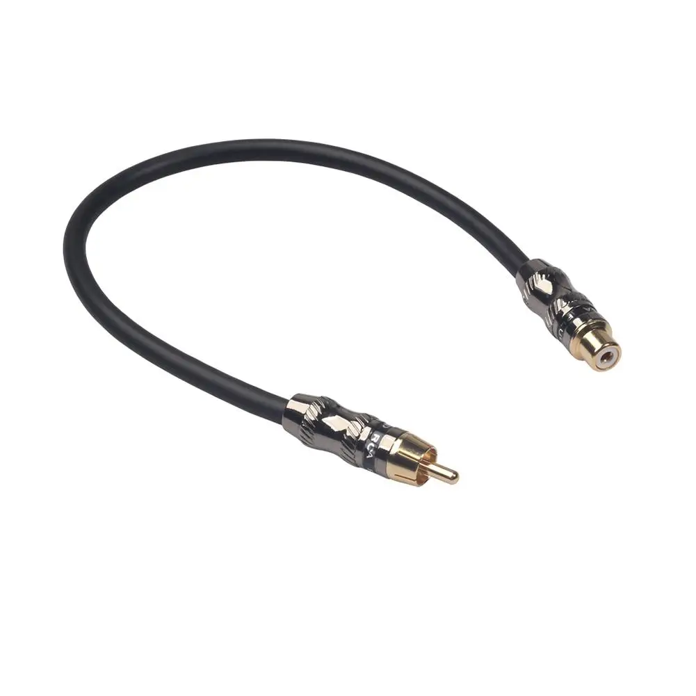 0,3 m/1Ft соединитель-гнездо типа RCA удлинитель 1 RCA Женский до 1 RCA Мужской Аудио-видеокабель шнур провод для DVD плееров аксессуары - Цвет: Black