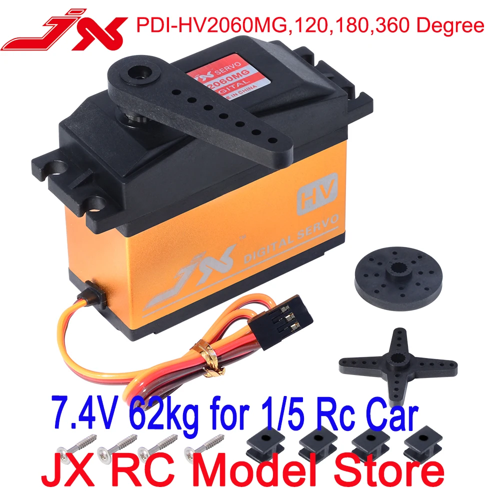 

PDI-HV2060MG 60KG Large Torque 120 180 360 Digital Servo 7.4V Metal Case For RC Model RC Crawler Parts 1/5 Rc Car Helicopter