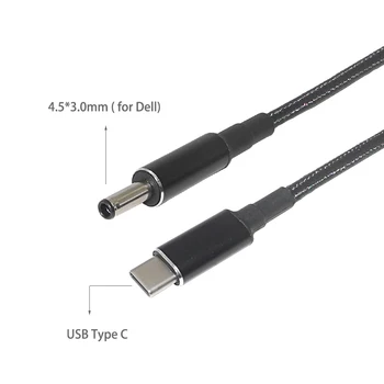 

USB Type C to 4.5*3.0mm Laptop Adapter Charger Connector for Dell XPS13 9360 9350 9343 9365 XPS12 LA45NM140 Vostro5370 13 5000