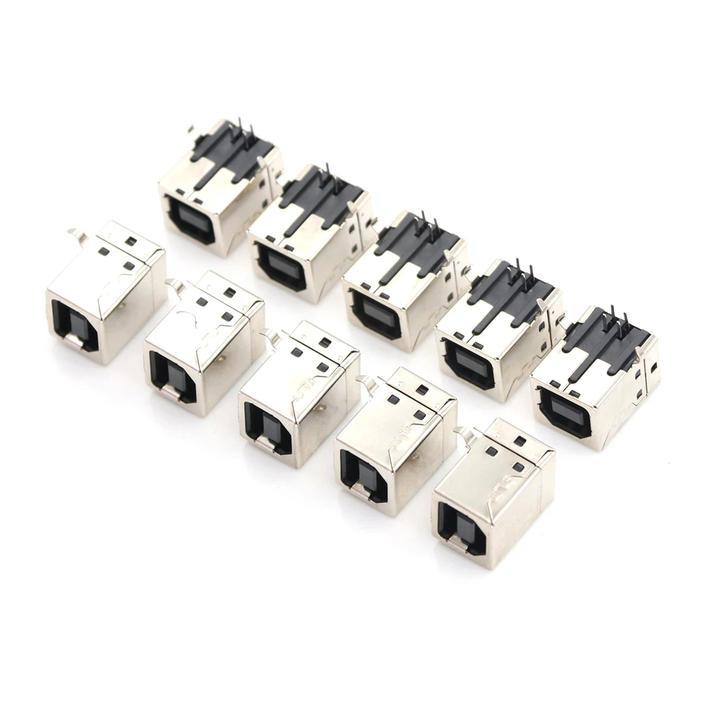 10 шт. USB 2 0 Jack Female Type-B 4-контактный прямоугольный разъем PCB DIP электронные детали |
