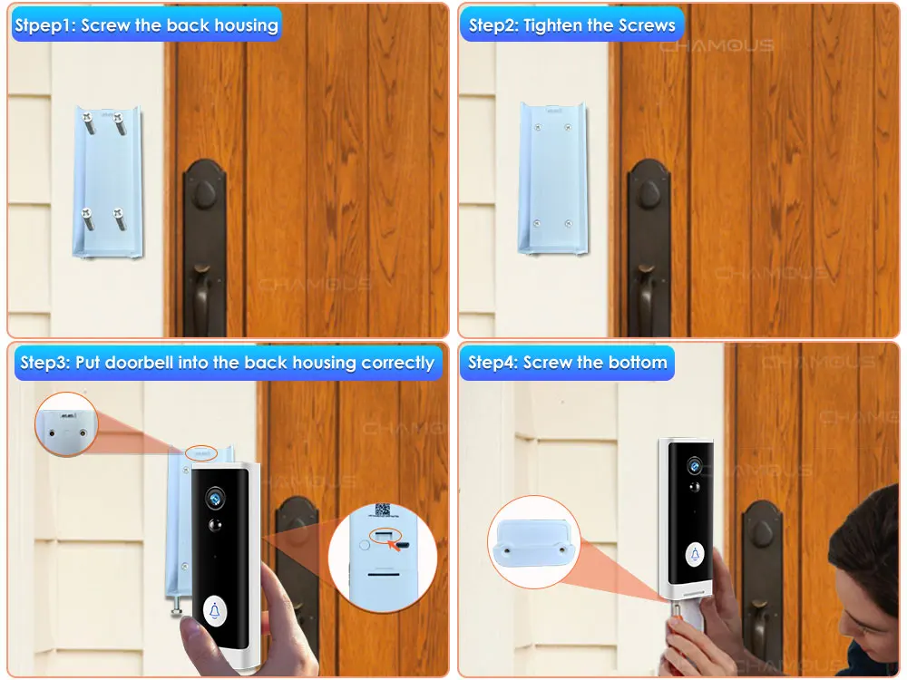 Tuya WiFi Doorbell Camera 1080P HD Battery Video Door Bell Smart Home Night View Security Protect APP Control Alexa Google front door intercom