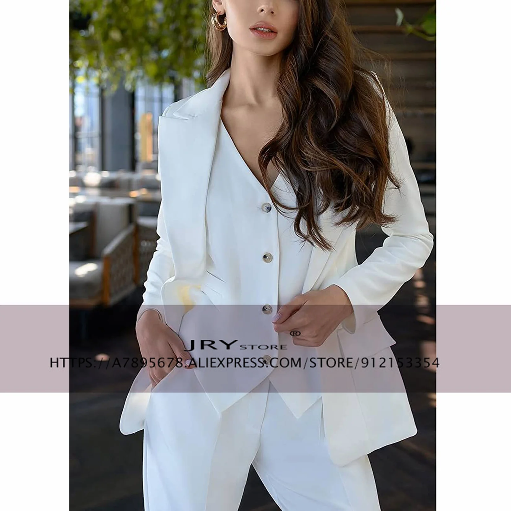 

Женский брючный костюм, деловая облегающая одежда для работы, смокинг для вечерние, костюм из 3 предметов, пиджак + брюки + жилет