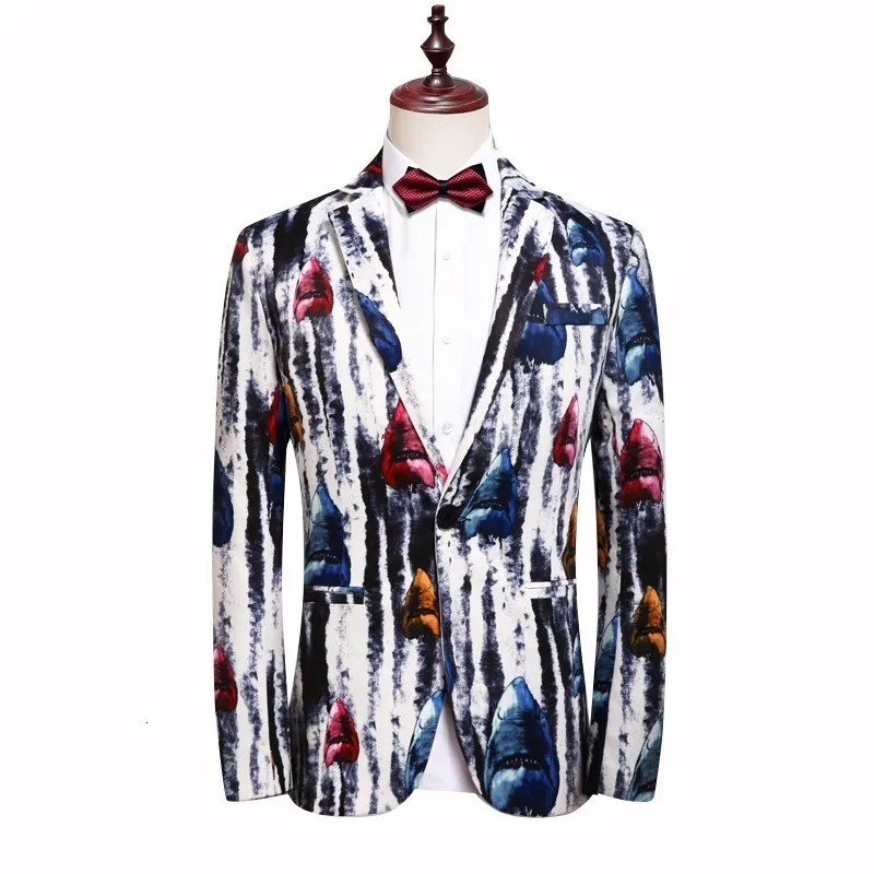 Мужской On мужской блейзер Masculino Slim Fit Bloemen Heren Pak Losse Jas 4XL элегантные свадебные вечерние блейзеры Mannen jas