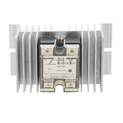 

75A DC-AC Single Phase Solid State Relay SSR DC 3-32V / AC 24-480V w Heat Sink