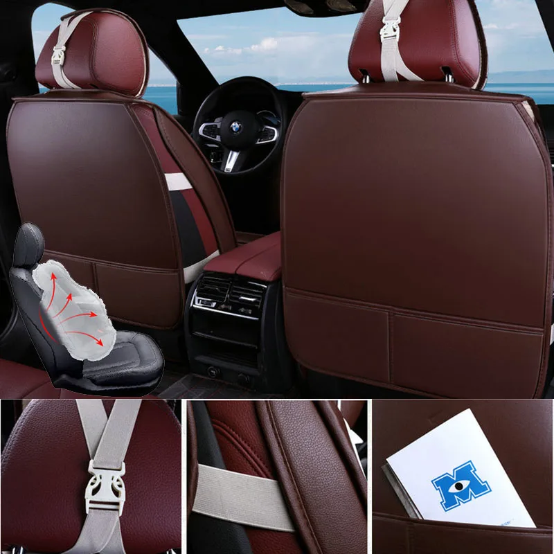  Car Seat Cover Full Set PU Leather Vehicle Seat Protector Auto for Mitsubishi Asx 2017 Carisma Ecli