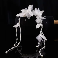 New Korean Mori Flower headbands pearl Hair Belt Pearl Weaving Style Jewelry Wedding Accessories