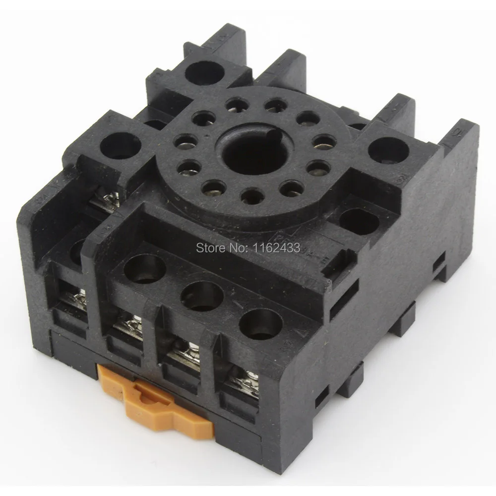 10-Piece PF113A 11-Pin DIN Rail Relay Socket Base - Compatible With JTX-3C Relays
