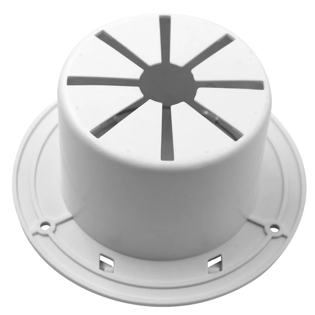 RV WHITE ELECTRIC CABLE HATCH RV MOTORHOME MARINE CORD ROUND W/CABLE HOLD