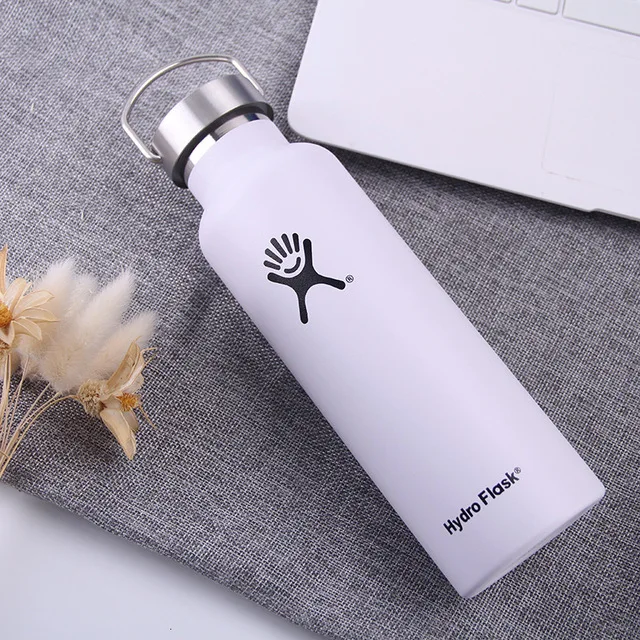Tumbler Flask Vacuum Portable Insulated Flask Stainless Steel Water Bottle Wide Mouth Outdoors Sports hydro Bottle 18/21/24oz - Цвет: White