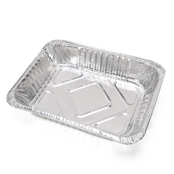 

50pcs Drip BBQ Foil Pan Baking Cooking Trays Foil Tin Liners Recyclable 650ml Disposable And Recyclable