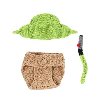 

Newborn Baby Photography Props Handmade Crochet Knitted Baby Clothes Set Soft Infant Costume Photo Props Clothing