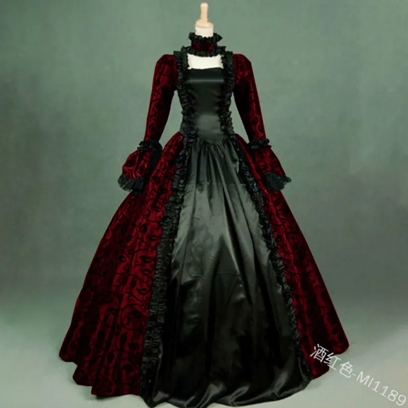 Clearance !!! Medieval Dress Halloween Costumes for Women Cosplay Palace Noble Long Robes Ancient Bell Sleeve Princess Costume |