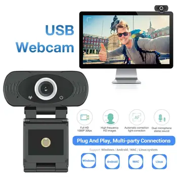 

Portable Computer Webcam Camera Mini USB HD Web Camera with Stereo Microphone Multi-function Base