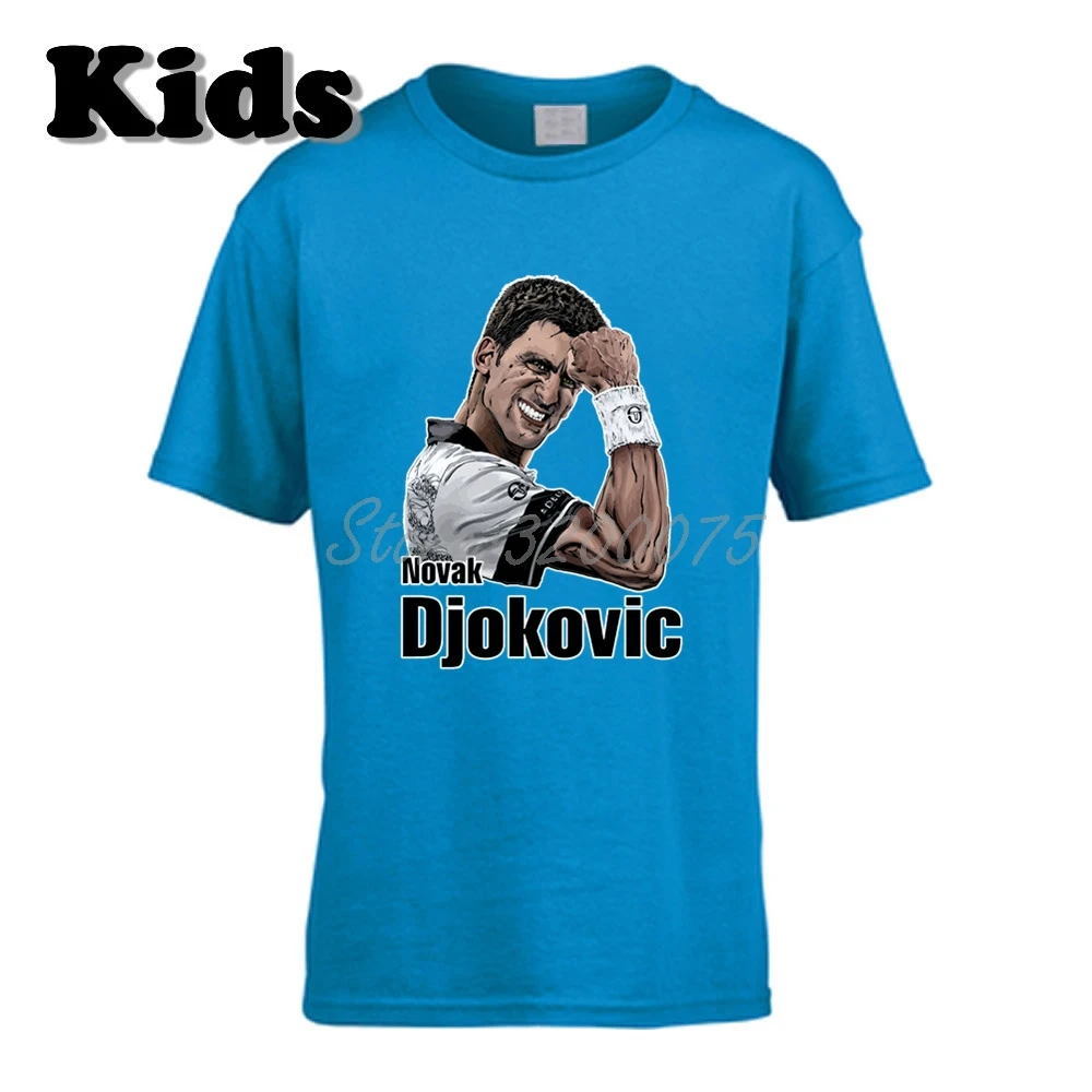 Детская футболка одежда с героями мультфильмов «Novak Djokovic Nole Djoker» футболка с круглым вырезом для мальчиков и девочек W19040713 - Цвет: 16