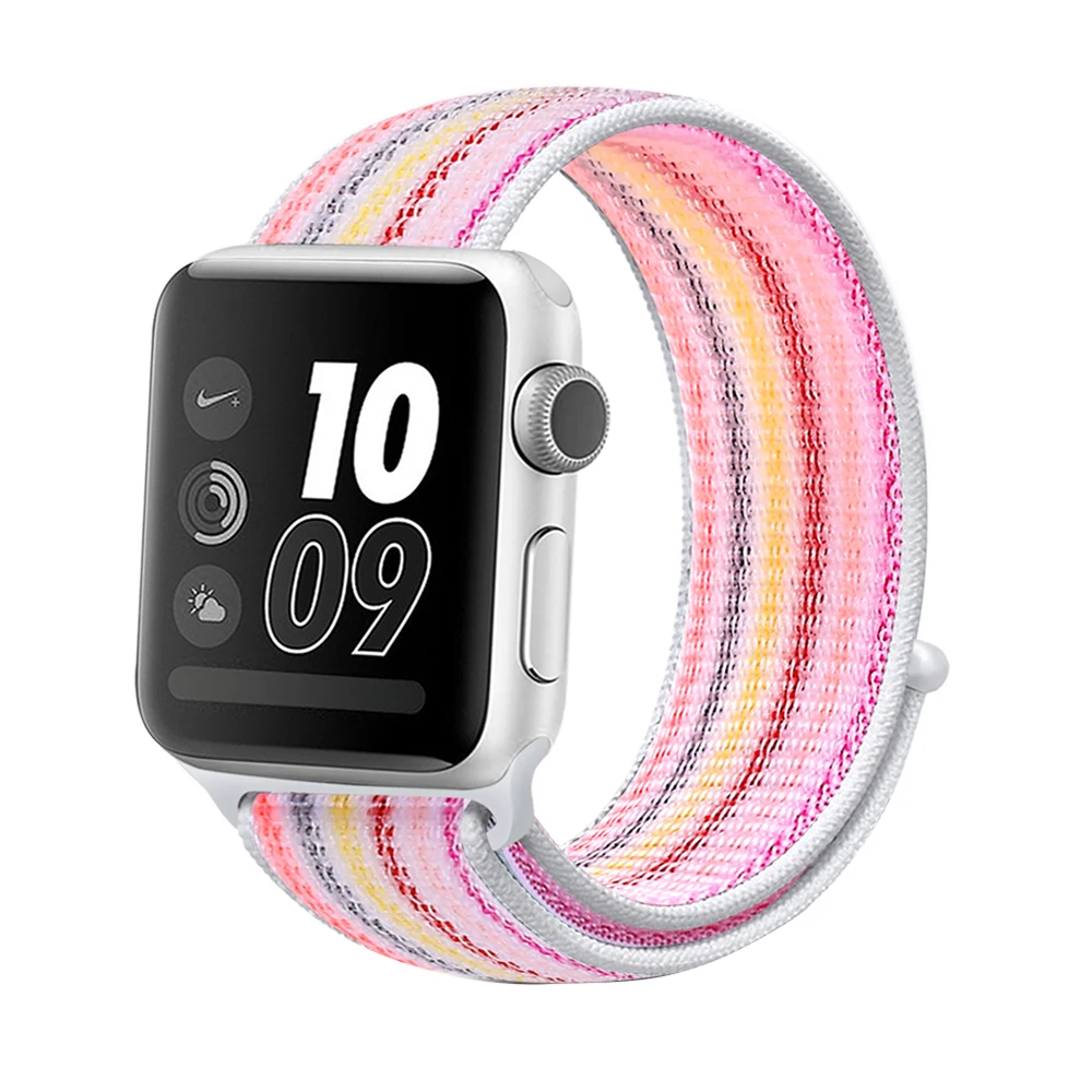 Мягкий нейлон дышащий сменный ремешок для Apple Watch, версия 1, 2, 3, ремешок 38 мм 42 мм спортивный бесшовный ремешок для наручных часов iwatch серии 5 4 40 мм 44 мм