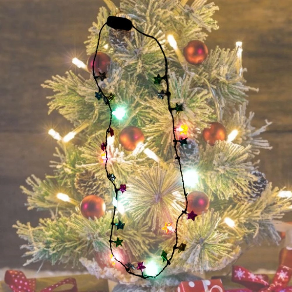Colar decorativo elegante da estrela do natal do colar da luz da textura  superior engraçado para o bulbo da casa|Produtos fluorescentes p/ festa| -  AliExpress
