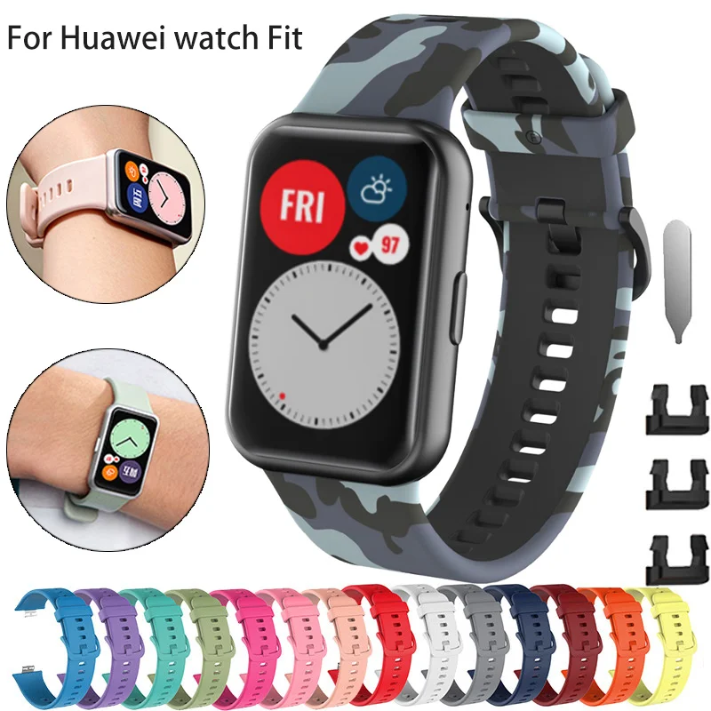 Rubber Replacement Strap for Huawei Watch Fit Band Sport Waterproof Wrist Smart Watchband Bracelet Accessories | Наручные часы