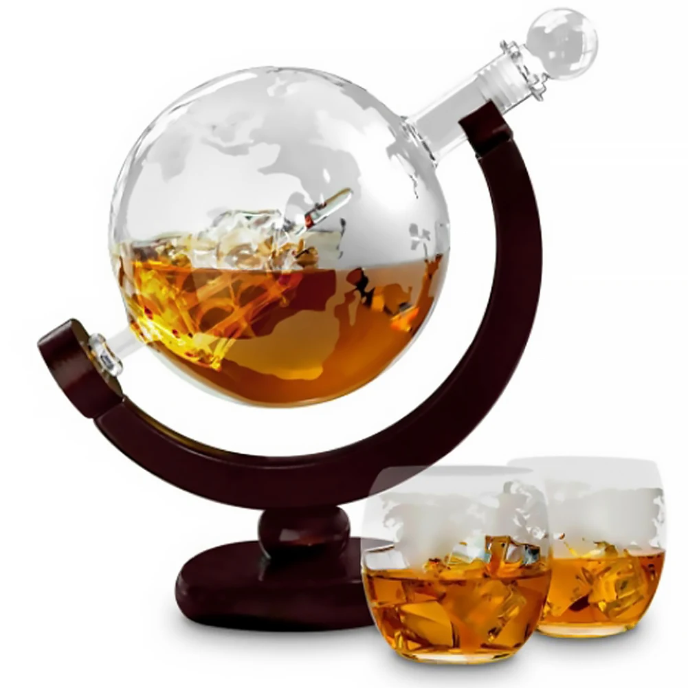 Creative Whiskey Decanter Globe Antique Ship Crystal Glass Alcohol