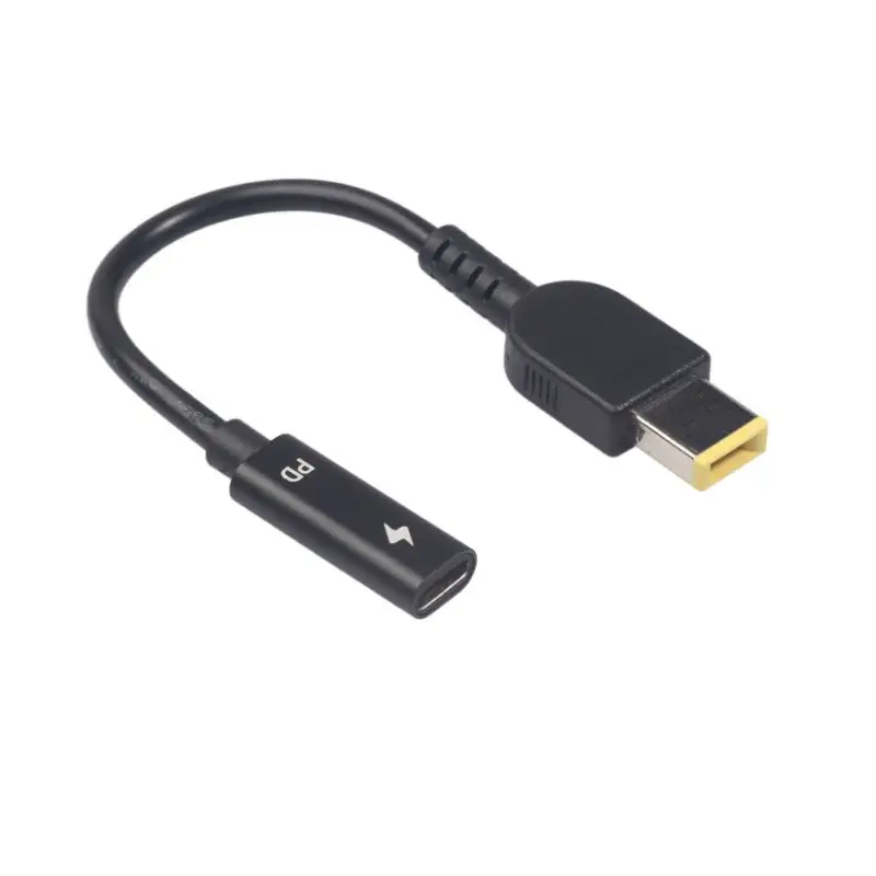Кабель адаптера питания для ноутбука типа c, квадратный кабель для ноутбука, кабель адаптера питания - Цвет: Черный