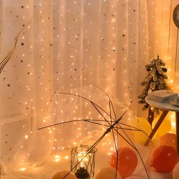 

NewYear Christmas Part Decoration Anniversary Wedding Home Room Window Curtain LED рождество Garland Light String Decoration 30*
