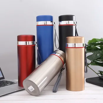 

Large-capacity Business Straight Cup Stainless Steel Vacuum Flask Sports Bottle Business Tea Leak Portable Sling Water Cup