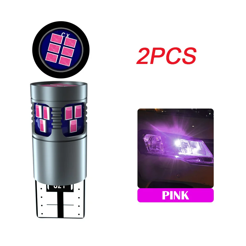 2 шт. W5W T10 светодиодный очистки автомобиля парковка светильник для Форд Фиеста Фокус 2 3 Mondeo Mk2 Mk3 Mk4 F-150 Galaxy 194 с can-bus светильник s лампы - Испускаемый цвет: Pink