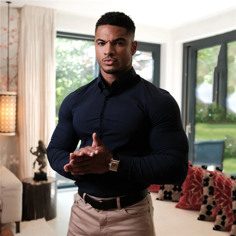 Dress Shirt Gym Tops 