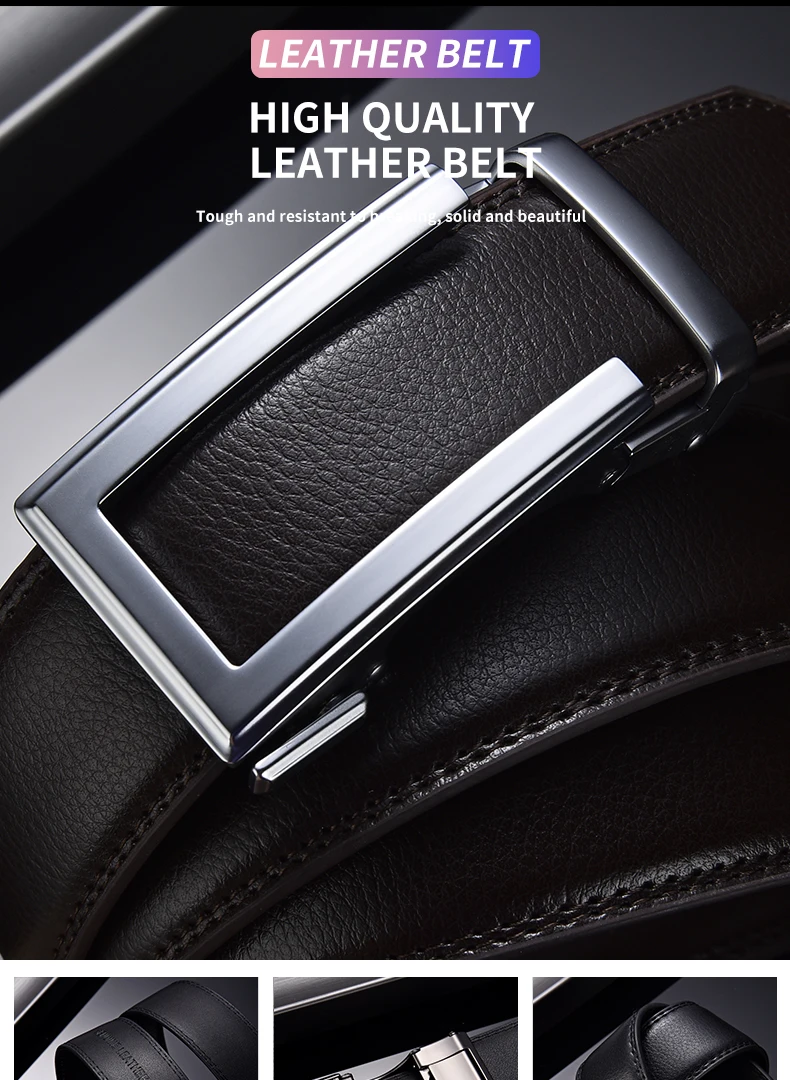 tiger belt [LFMB]Men's belt Cow genuine leather mens belt cowhide strap for male ratchet automatic buckle belts for men brand belt leather belt for men