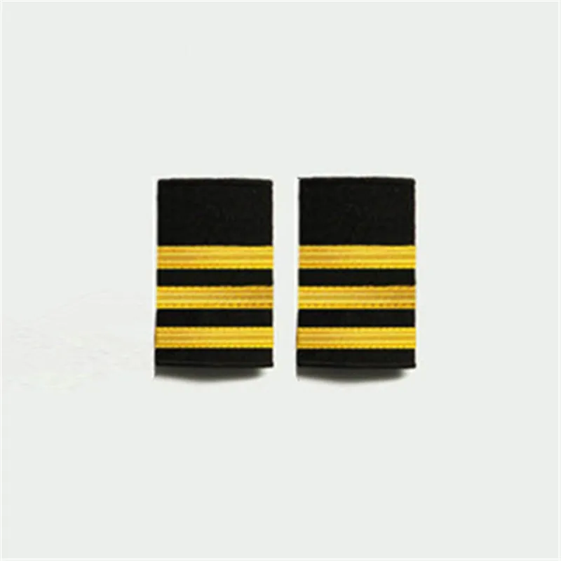 Четыре золотых серебряных бара авиалиний пилот Epaulets капитан Наплечные доски Insignia Ползунки Хэллоуин косплей эполет для пилота подарок - Цвет: Gold three bars