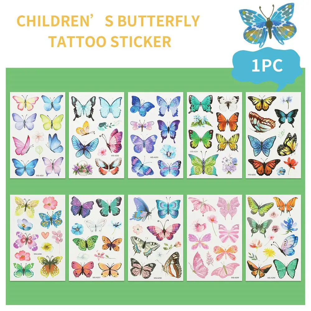 

Butterfly Temporary Tatoos Body Stickers Fake Tattoo Birthday Party Favor Supplies Decor for Boys Girls Children Toddler Teens