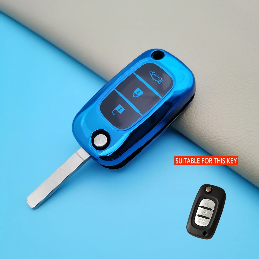 Чехол для ключа из ТПУ с 3 кнопками Benz Lada Vesta Granta Xray Kalina Priora Sedan Renault Megane Fluence Clio