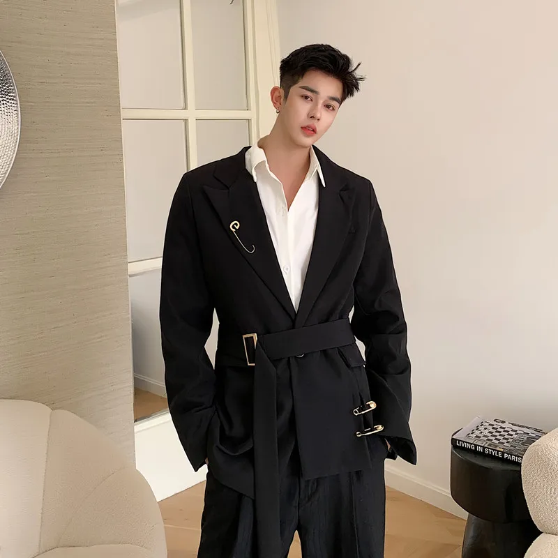 suit jacket with belt