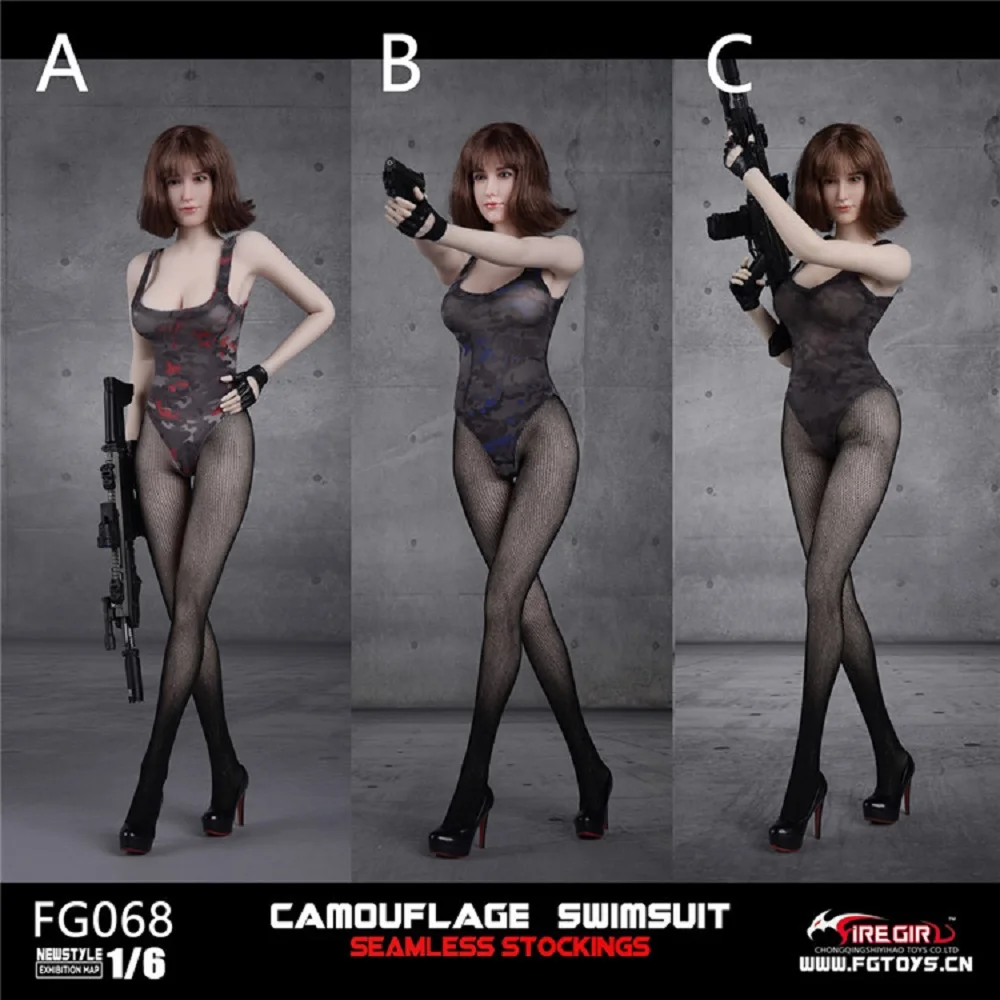 Fire Girl игрушки FG068 A/B/C 1/6 Камуфляж Купальник бесшовные чулки Набор для 12 дюймов Phicen Tbleague Jiaoudoll Фигурка DIY
